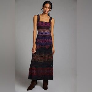 Anthropologie Cecilia Prado Abstract Knit Dress Size: XS Color: Black & Multi